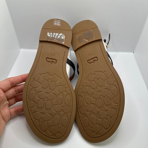 NIB COACH Shoulder Lydia Sandals Black Leather Size 6.5B - Picture 4 of 10